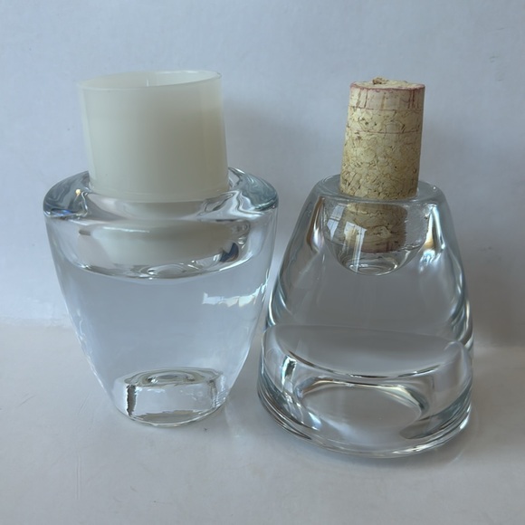 Heavy Glass votive and candle stick holder. Clear weighty glass set of two - Picture 7 of 7